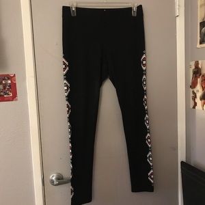 Black leggings with design down the sides
